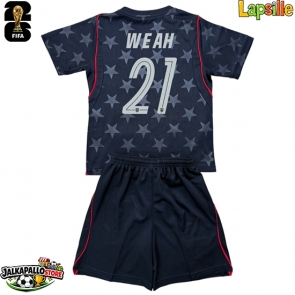 Yhdysvallat Timothy Weah #21 Vieraspaita Lapsille MM-kisat 2026 Lyhythihainen (+ shortsit)